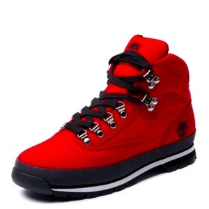 Mens Timberland Canvas Euro Hiker Boot, Red, at Journeys Shoes. Whether trekking